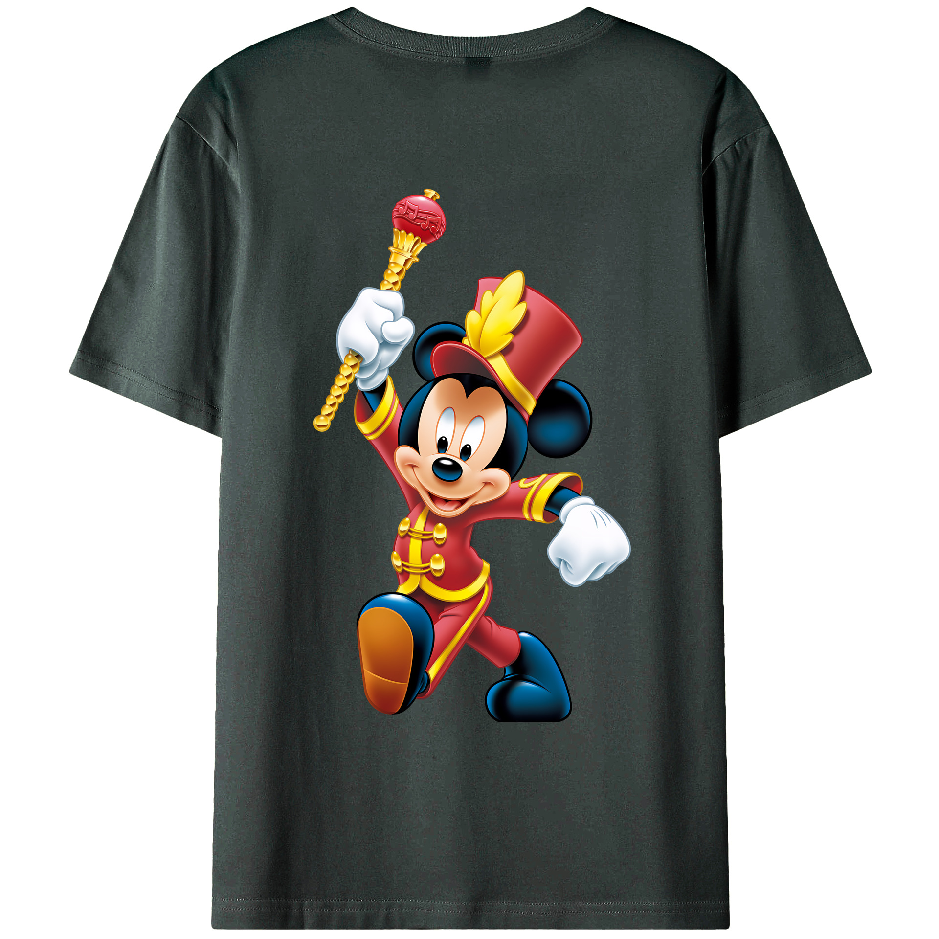 （画像用） ミッキーマウス Mickey Mouse 綿100％ メンズ半袖Tシャツ（バックプリント） 通気性